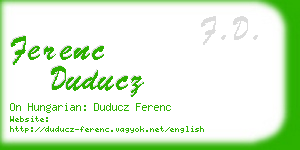 ferenc duducz business card